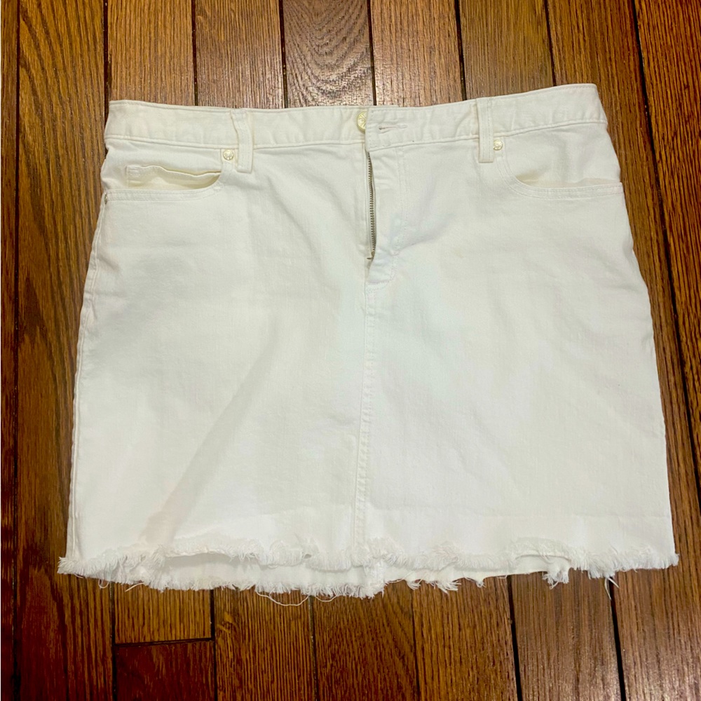 SZ 12 LILLY PULITZER WHITE DENIM SKIRT